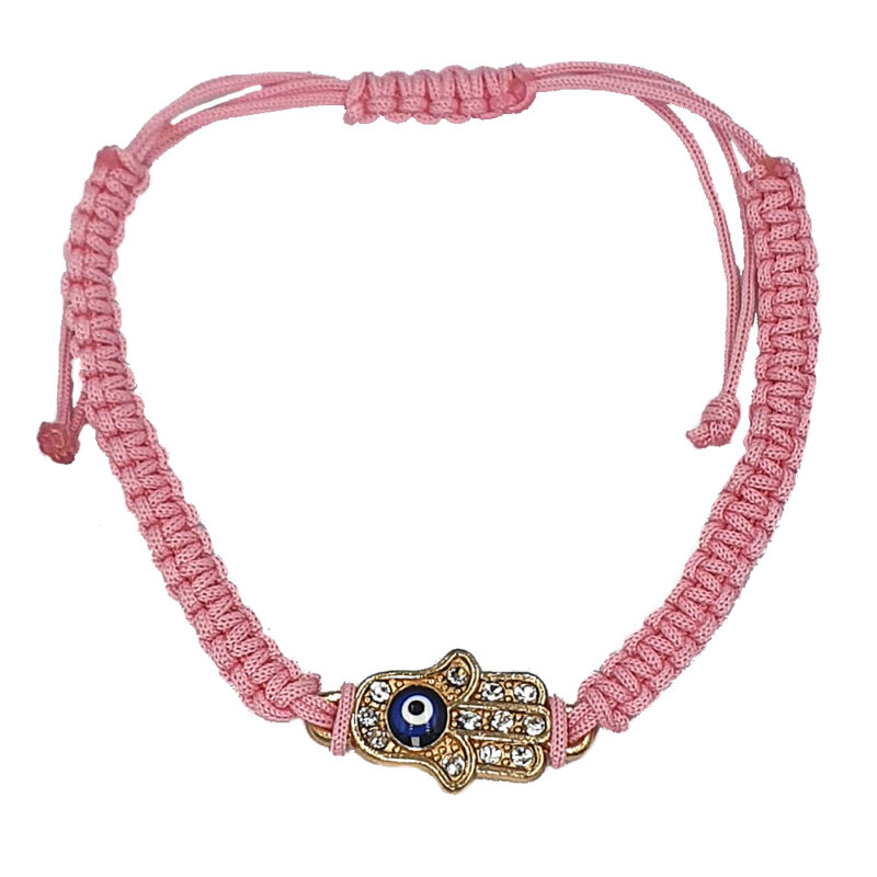 20343 - bijouxbijoux Βραχιόλι μακραμέ με μοτίφ χεράκι σε χρυσό χρώμα διακοσμημένο με στρας και ματάκι. Το βραχιόλι αυξομειώνεται για να ταιριάζει σε όλα τα μεγέθη.