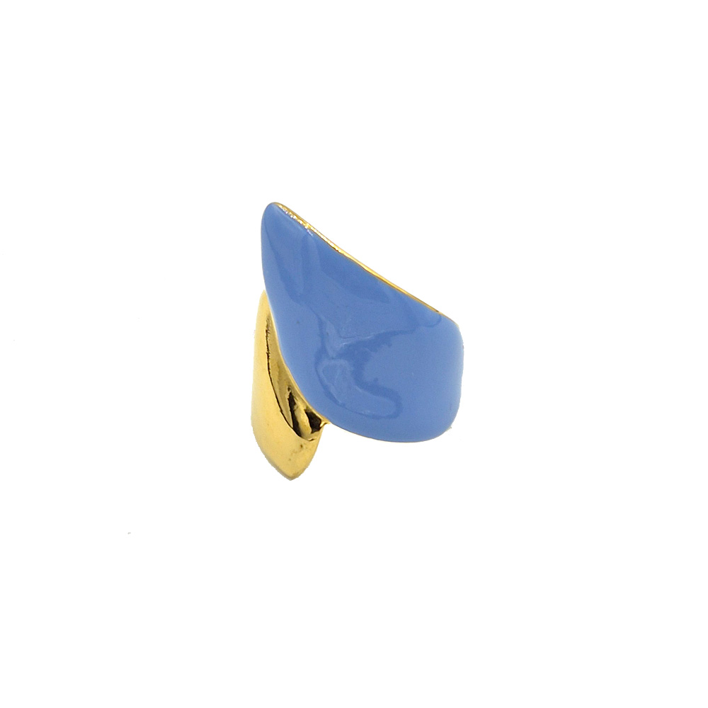 Δαχτυλίδι χρυσό με γαλάζιο γέμισμα