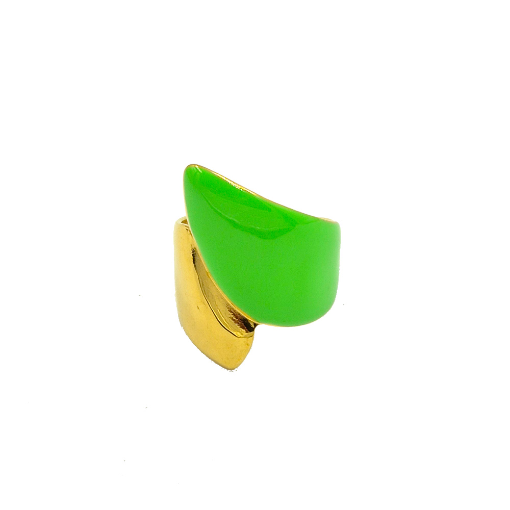 Δαχτυλίδι χρυσό με πράσινο γέμισμα