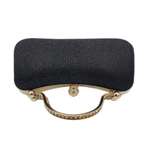 Βραδινό μαύρο τσαντάκι clutch - Image 3